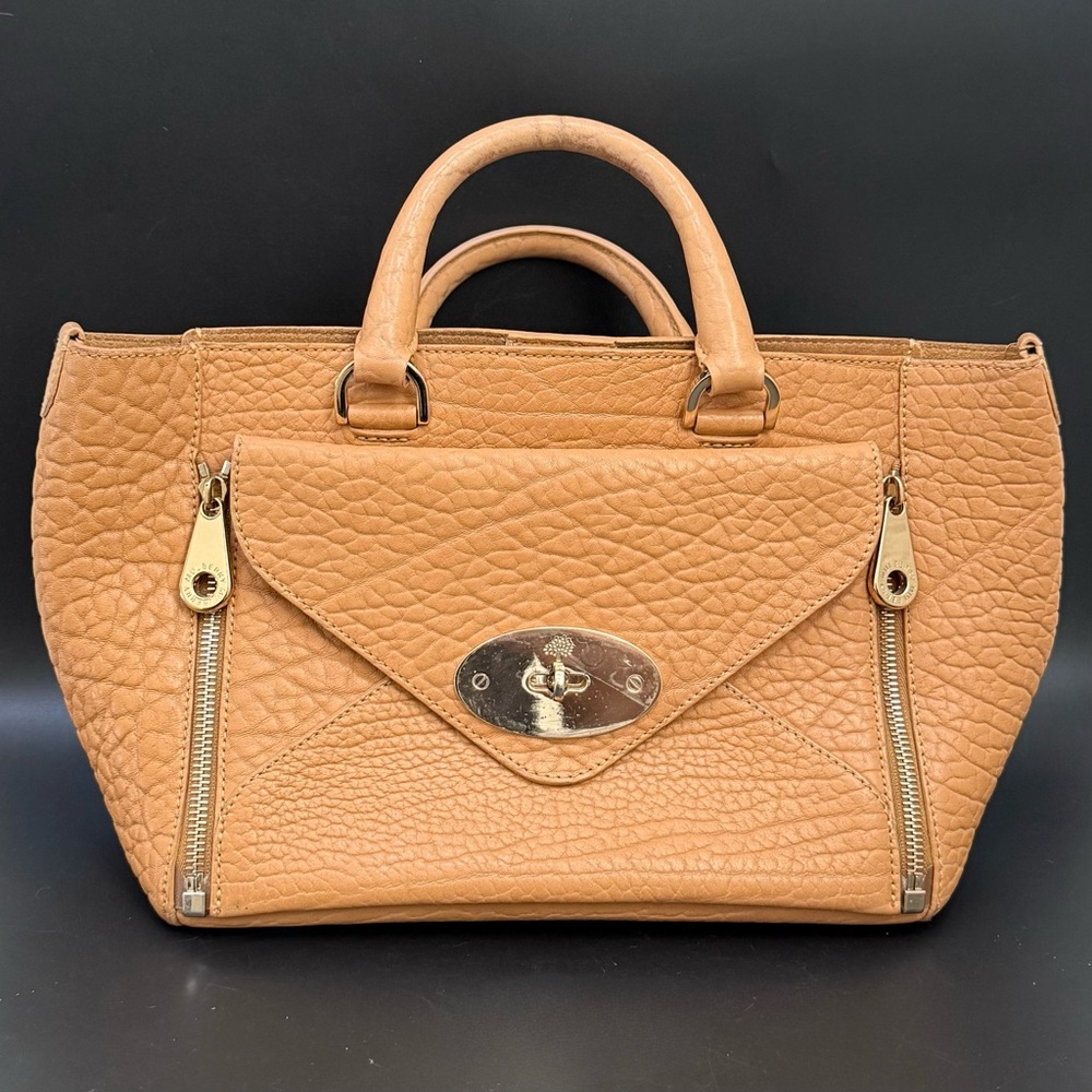 MULBERRY Willow Tote in Biscuit Tan Leather Double Handle Handbag READ!!!